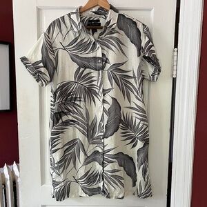 Black and White Leaf Print Shirt